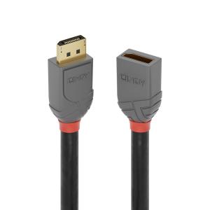 LINDY Extension Cable - DisplayPort 1.4 Male -  DisplayPort 1.4 Female - Anthraline Black - 3m