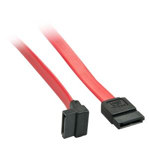 LINDY Cable Internal Sata3 - 7 Pol Sata, Angled - Red- 0.7m With 90 Degrees Plug