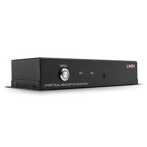 LINDY KVM Switch 2 Port Dual Head DisplayPort 1.2