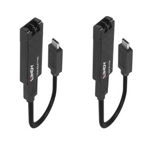 LINDY Fibre Optic USB 3.2 Type C Extender 100m