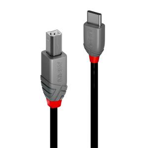 LINDY Cable - USB 2.0 - USB-c Male - USB-b Male - Anthraline  - 2m
