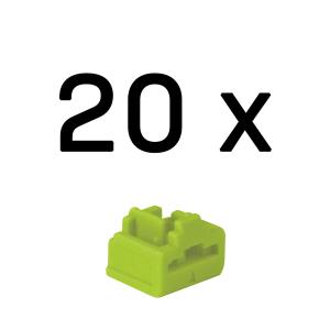 LINDY Rj-45 Port Blockers Without Key - Pack Of 20 Green