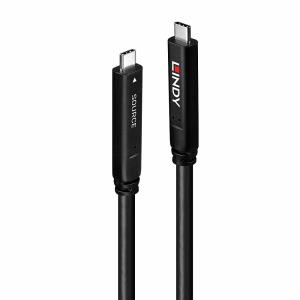 LINDY Hybrid Cable USB 3.2 G2- USB-c Male - USB-c  Male - 10m - Black With DisplayPort 1.4 4 Lanes