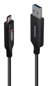 LINDY Hybrid Cable USB 3.2 5gbps - USB-a Male - USB-c  Male - 10m - Black