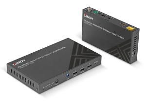 LINDY CAT6a Hdmi 4k60 & Type C Hdbaset 3.0 KVM Extender 70m