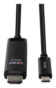 LINDY Hdmi Cable - 8k 60hz - USB-c - 1m - Black