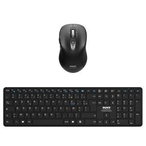 PORT DESIGNS Bundle / Bluetooth Wireless Pack: Rechargeable Keyboard + Mouse Office Pro  - Qwerty Uk