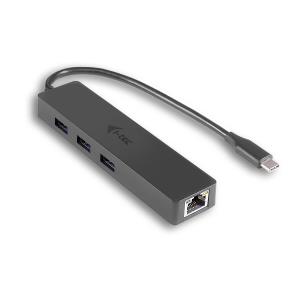 I-TEC ELECTRONICS USB-c Slim Hub + Glan USB-c 3 Port Hub USB 3.0 + Glan
