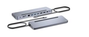 I-TEC ELECTRONICS Ergo Metal Ergononomic Dock - USB-c -  3 X LCD - 4k - Power Delivery 100w