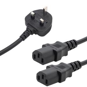 COMPUTER GEAR 2.5m Y Mains Cable Moulded 3 Pin 13 Amp