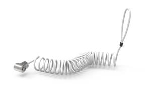 MACLOCKS Universal Tablet Coiled Lock with Adhesive Security Plate - Silver