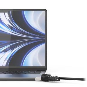 MACLOCKS Ledge Adapter for MacBook Air 13-inch (M2/M3/M4/M5) with Combination Cable Lock (Corner Lock) - Silver
