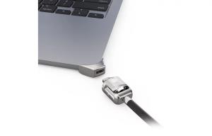 MACLOCKS Ledge Adapter for MacBook Air 13-inch (M2/M3/M4/M5) with Keyed Cable Lock (Corner Lock) - Silver