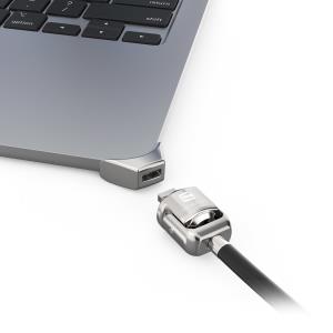 MACLOCKS Ledge Adapter for MacBook Air 15-inch (M2/M3/M4/M5) with Keyed Cable Lock (Corner Lock) - Silver/ Black