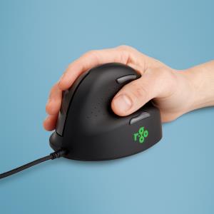 R-GO TOOLS He Rgohe Right-handed Ergonomics Mouse (5-button, 3400dpi, USB) Black-silver