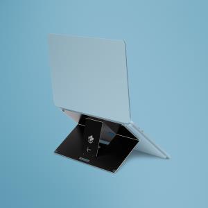 R-GO TOOLS Riser Attachable Laptop Stand Integrated Adjustable Black