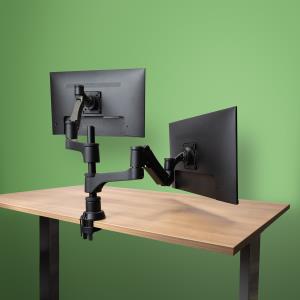 R-GO TOOLS Caparo 4 Twin Monitor Arm Silver