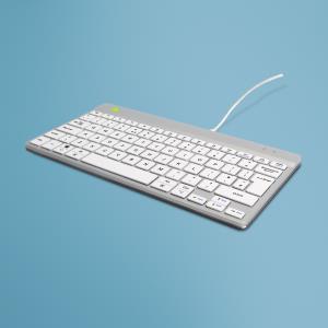 R-GO TOOLS Compact Break ergonomic - Keyboard - Wired - White - Qwerty Uk