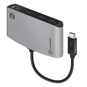 ALOGIC ThunderBolt 3 Dual HDMI PORTABLE Docking Station with 4K - Space Grey- 2 x USB-A (1X USB 3.1