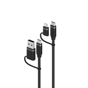 ALOGIC Elements Silicone 4IN1 USB 2.0 Cable 100W Black - 1.5m