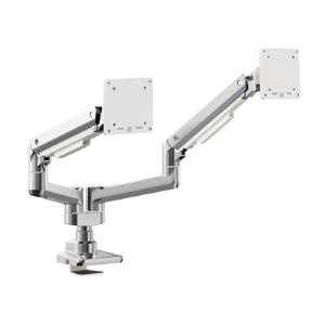 ALOGIC Monitor Mount - Desk - 2 Monitor - Tilt/Swivel/Rotate - 17 to 35in - Chrome + White